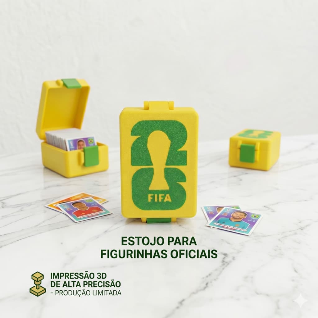 Organizador Estojo Porta Figurinhas Copa do Mundo 2026 Case Box Album Seleções