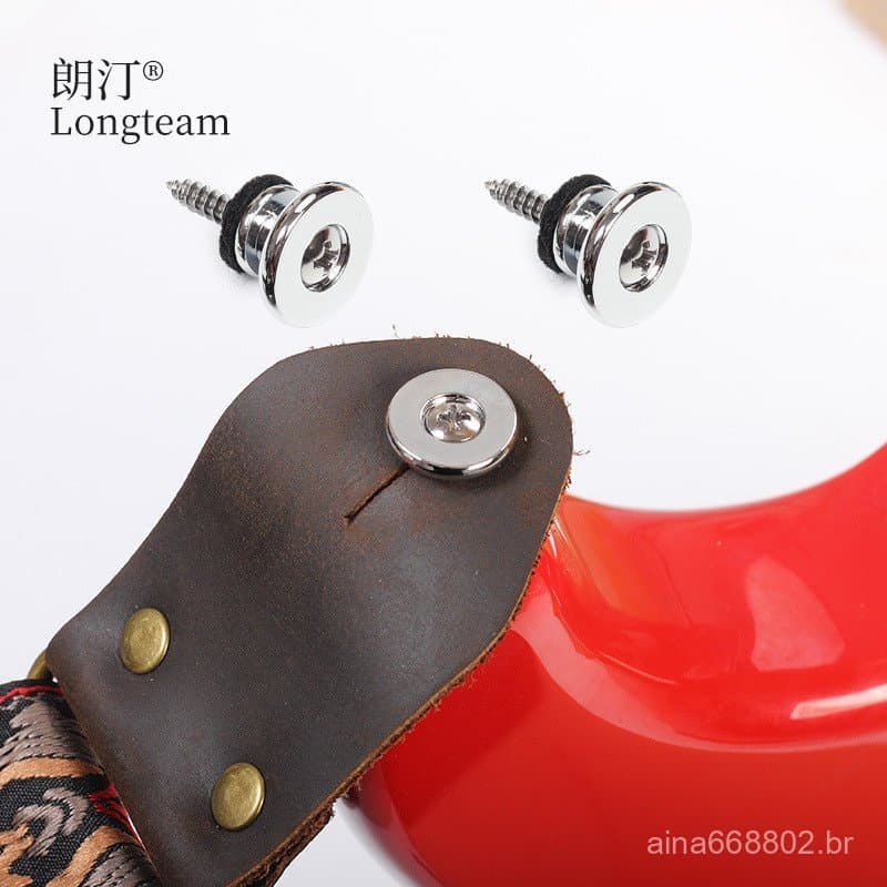 Conjunto de 2 peças de fivelas de correia de guitarra elétrica ampliadas, fixadores de correia para baixo e guitarra acú