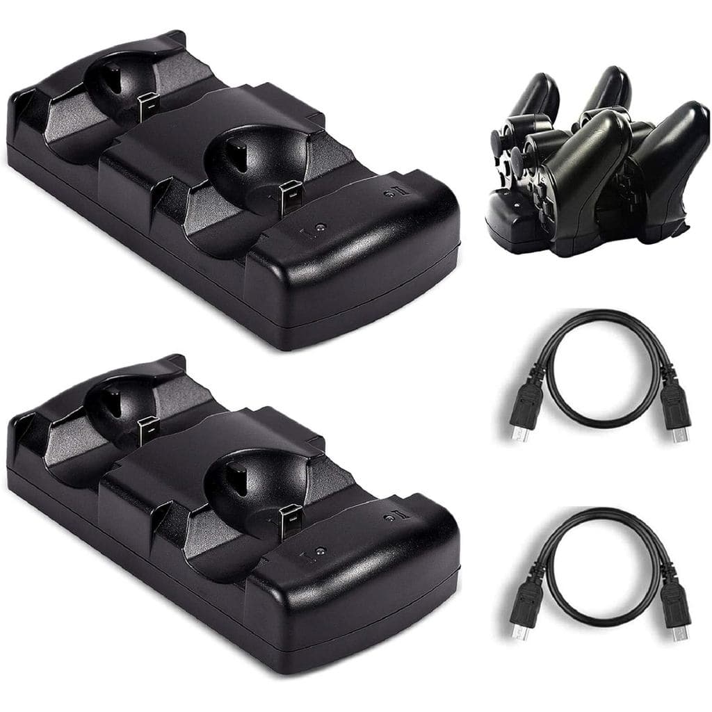 Pacote com 2 Carregadores para Controle PS3, Estação de Carregamento para Controle DualShock Move PlayStation 3 / PS3 Sl