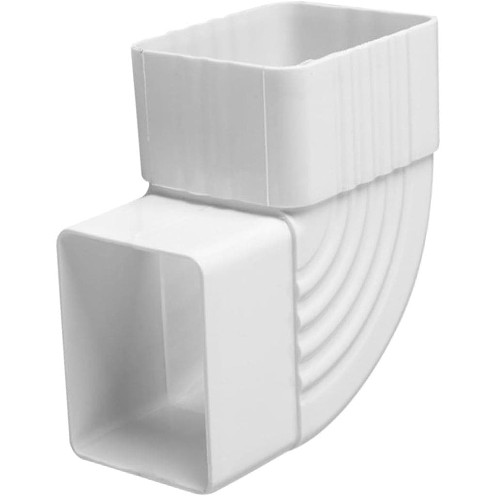 90 °   Conector de Curva para Calha de Água Pluvial, Adaptador de PVC Branco para Extensão de Tubo de Água Pluvial e Sis
