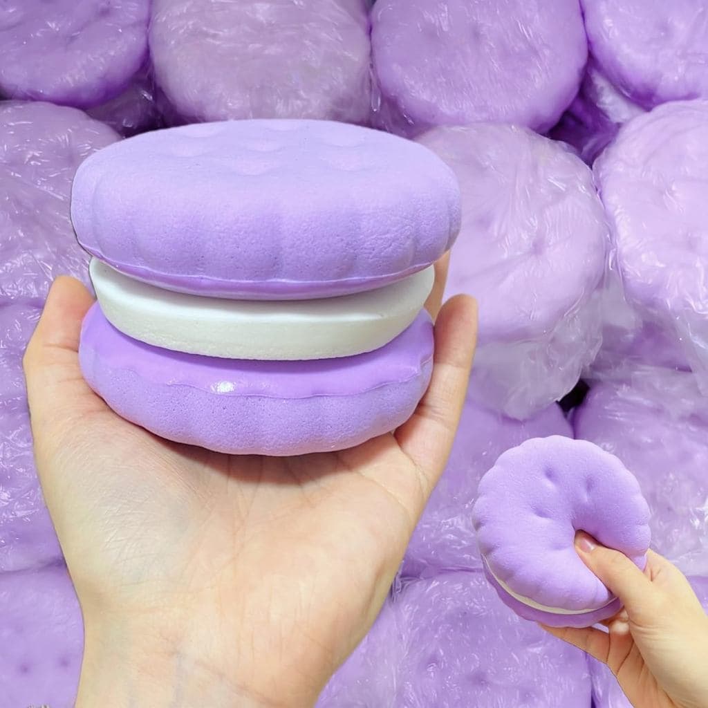 Brinquedos Squishy de Ascensão Lenta, Squishies Super Macios em Forma de Biscoito, Brinquedo Fidget de Comida Realista c