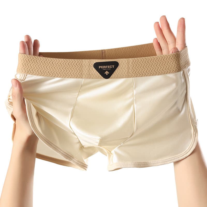 Roupa íntima masculina de alta qualidade, cuecas boxer Aro, cuecas boxer de seda gelada antibacteriana de grau 7A para h