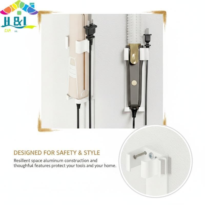 Suporte De Ferramenta De Estilo De Cabelo Para Montagem Na Parede H & L , Adequado Todos Os Alisadores , Ferros De Ondul