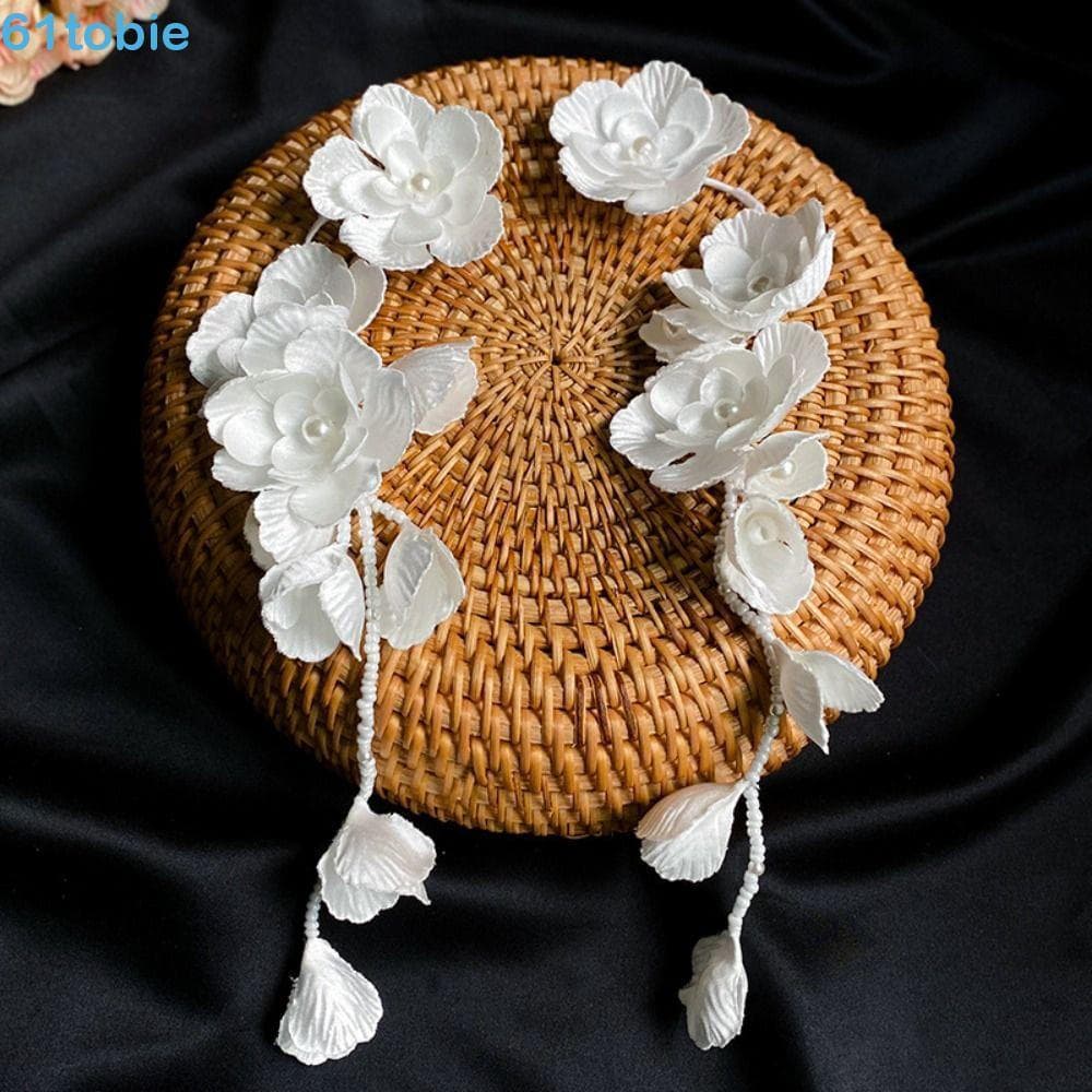 TOBIE Nupcial Headwear , Flor Luxo Cocar , Fada Branca Artesanal Casamento Jóias De Cabelo