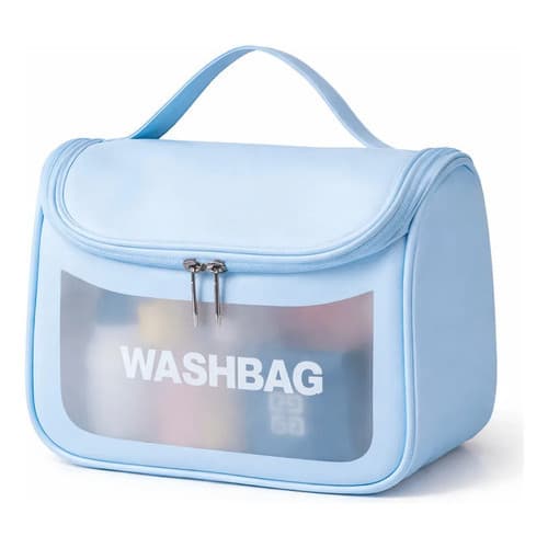 Necessaire Washbag Pvc Impermeável Transparente E Espaçosa
