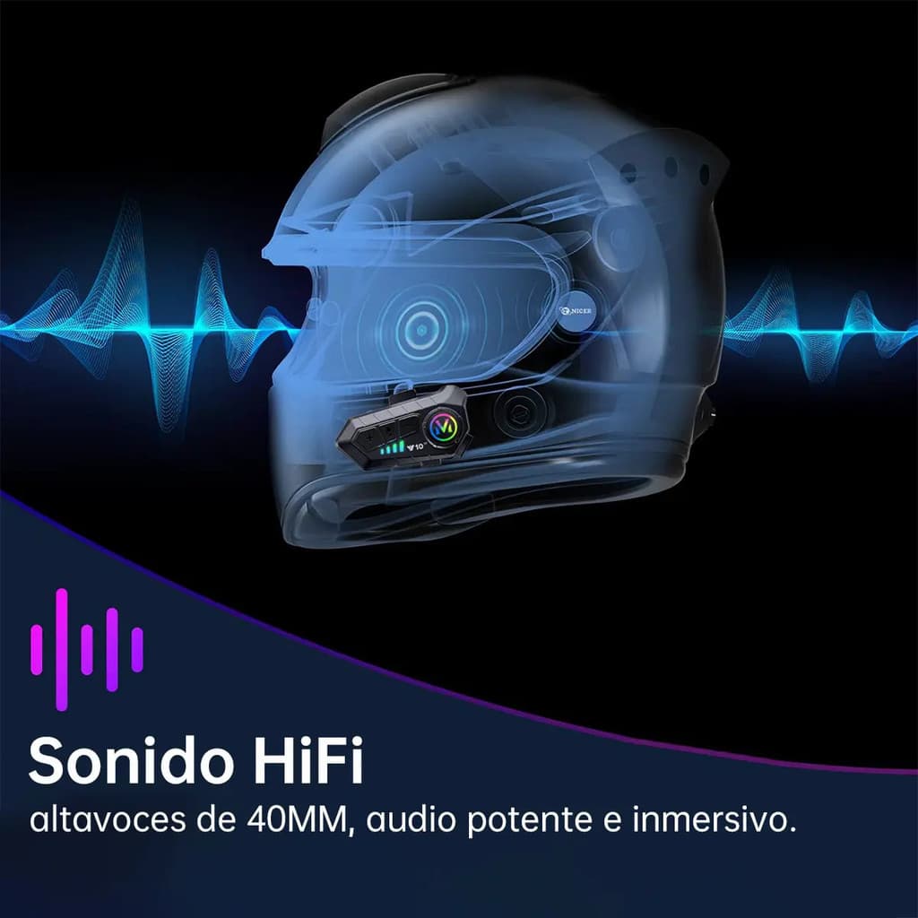 Novo Intercomunicador Bluetooth para Capacete de Motocicleta