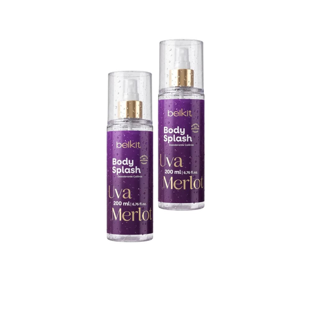 Kit 2 Body Splash 200ml Uva Merlot Alta Fixação Belkit Uva