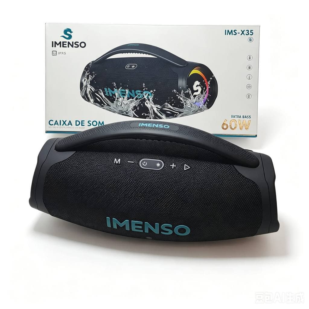 Boombox Caixa de Som IMENSO Bluetooth 60W Extra Bass TWS