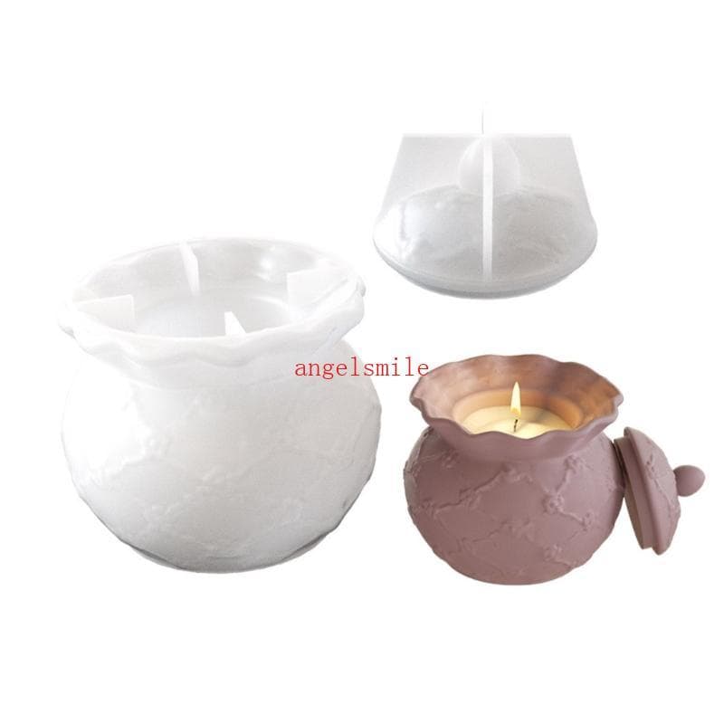 Molde Frasco Silicone Tampa, Cimento, Gesso, Resina, Vasos Flores, Caixa Armazenamento,