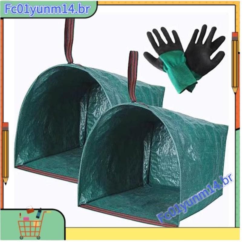 Para Coleção De Gramado E Folhas , Saco De Lixo Compatível Com 2 Pacotes Grande Abertura Estilo Pá , Inclui Luvas De Jar