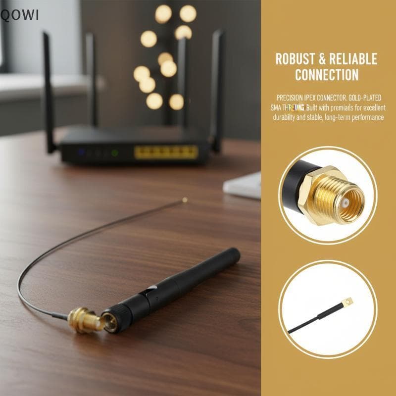 Antena Wi-Fi qo 2.4GHz 3dBi RP SMA Macho Alto Ganho De Sinal Para Roteadores Sem Fio Câmeras CCTV Rede De Escritório Dom