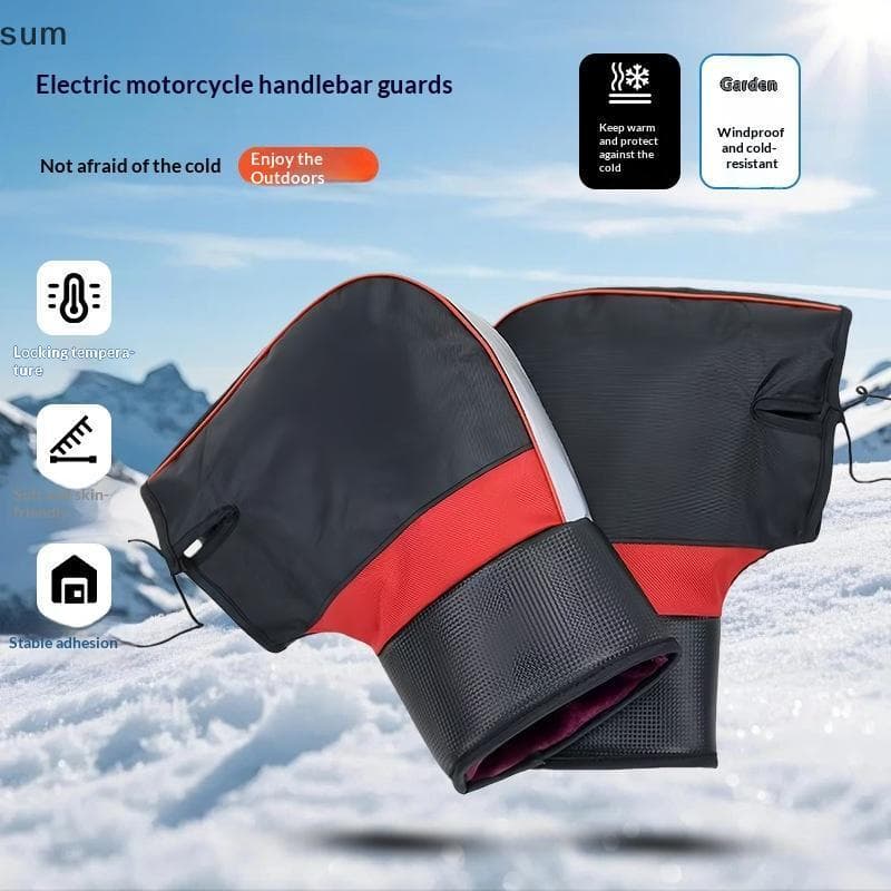 [sum] 1 Par De Luvas Para Guidão De Motocicleta , Ciclismo De Inverno , À Prova D'água , Capa , Snowmobile , E-Bike Térm