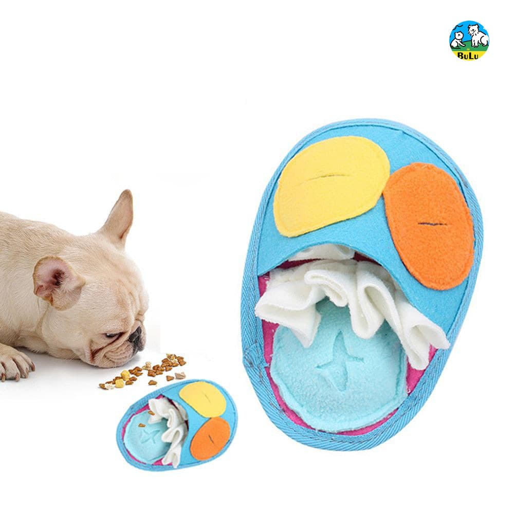 brinquedo para cão olfato slow feeder interativo mordida som BB antiansiedade cão pequeno lavável sapato feltro