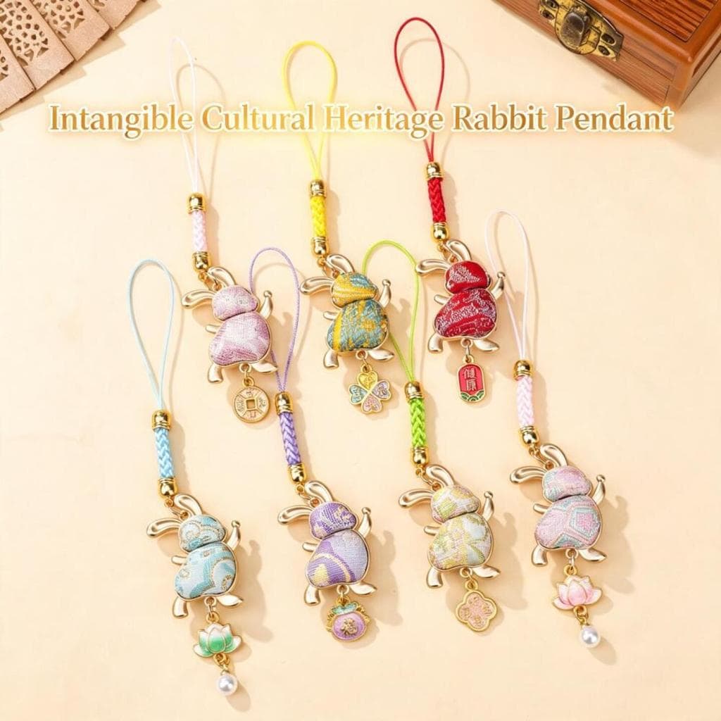Canção Brocado Jade Coelho Pingente Chinês Su Bordado Saquinho Ornamento Hanfu Borla Charme Multi Estilos