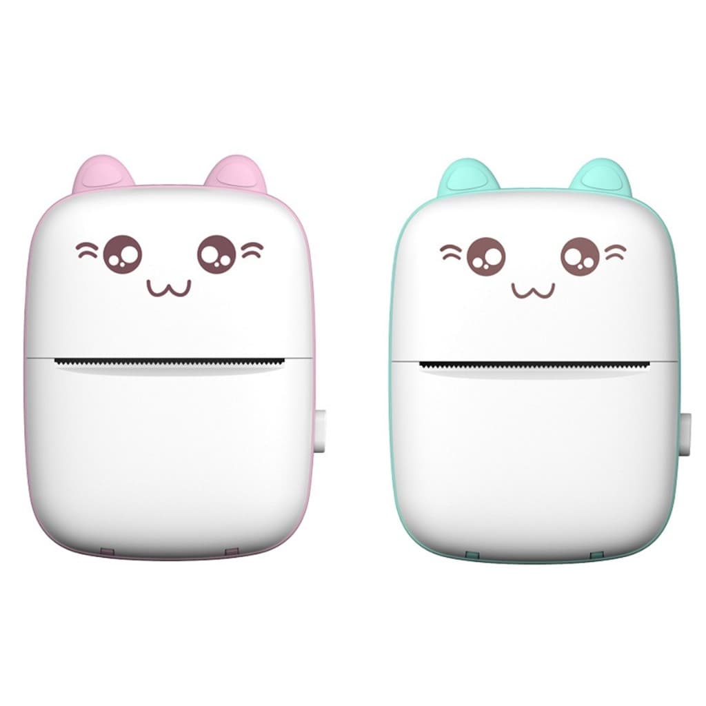 Kit Mini Impressora Térmica Com Papeis Sem Fio Portátil Desenho Animado Foto Android/Ios
