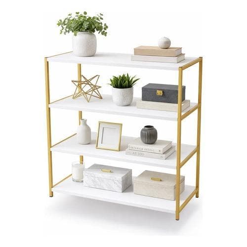 Prateleira Multiuso Luxo Metalon 15cm Resistente Com 4 Prateleiras MDF E Estrutura Em Metal
