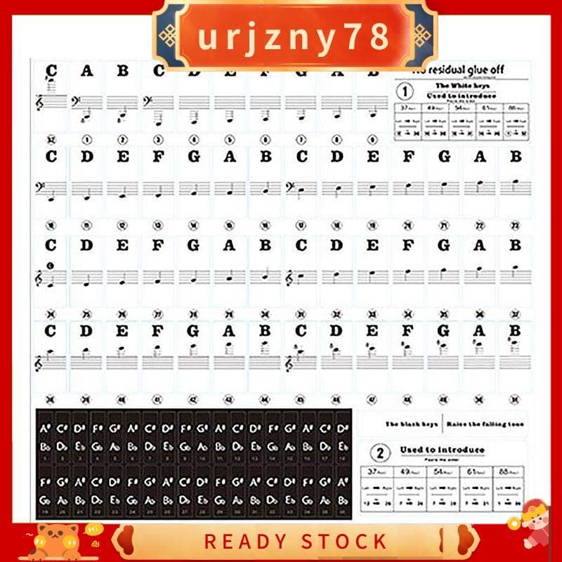 88 Teclas 61 54 Adesivos Transparentes Para Teclado De Piano Teclados Eletrônicos Abas Notas Musicais Chaves