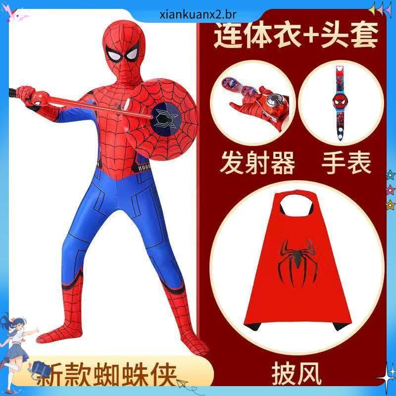 Homem-aranha collants crianças terno de verão de uma peça cospl ay traje menino herói expedição roupas de Halloween