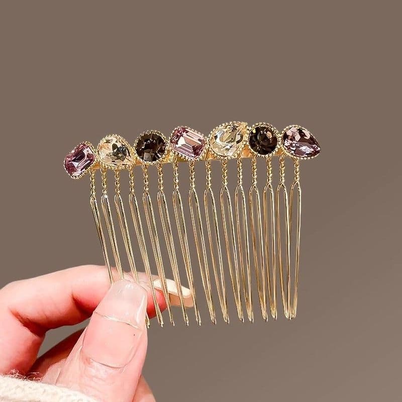 Pente de cabelo de cristal feminino novo estilo Mori estilo antiderrapante franja pente inserção pente temperamento simp
