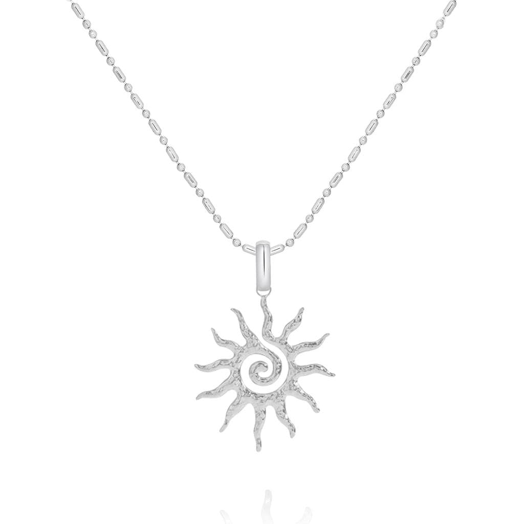 Colar de Sol para Mulheres e Homens, Banhado a Ouro 18K, Estilo Boêmio, Delicado, com Pingente Espiral de Sol, Joia de V