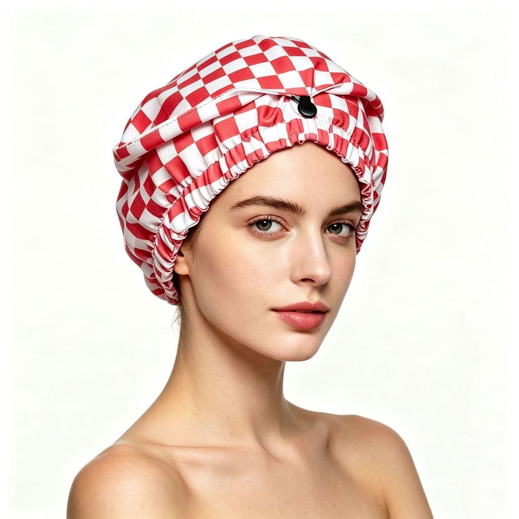 [Estoque pronto] Touca de banho ajustável com tubo longo estampado, moda feminina, cabelo longo e encaracolado, touca de