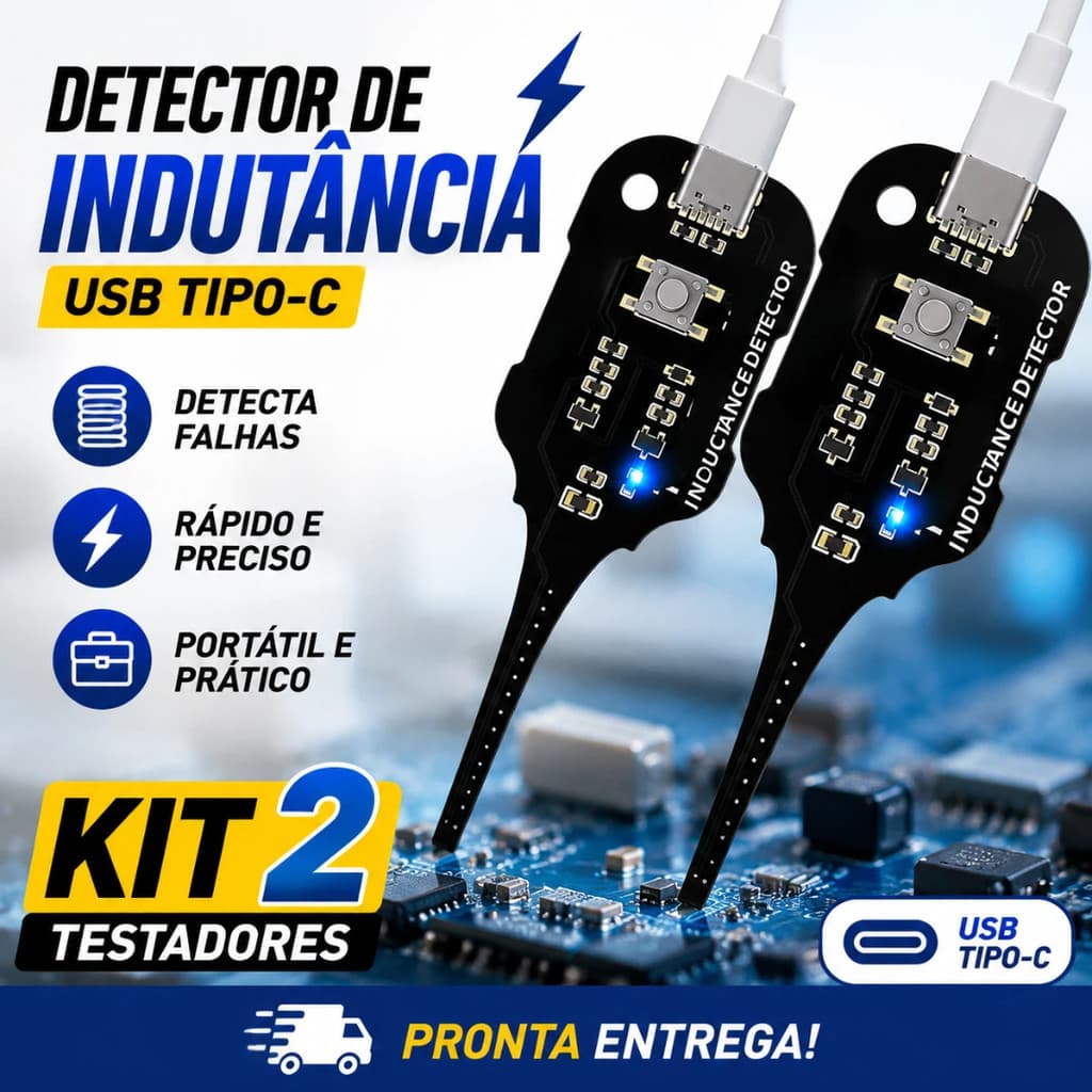 Kit 2 Detector De Indutância Testador De Bobina USB Tipo-C Para Placa-Mãe E Circuitos