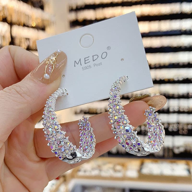 Europeu americano atmosférico sinfonia zircão grandes brincos feminino High-End sentir temperamento influenciador All-Ma
