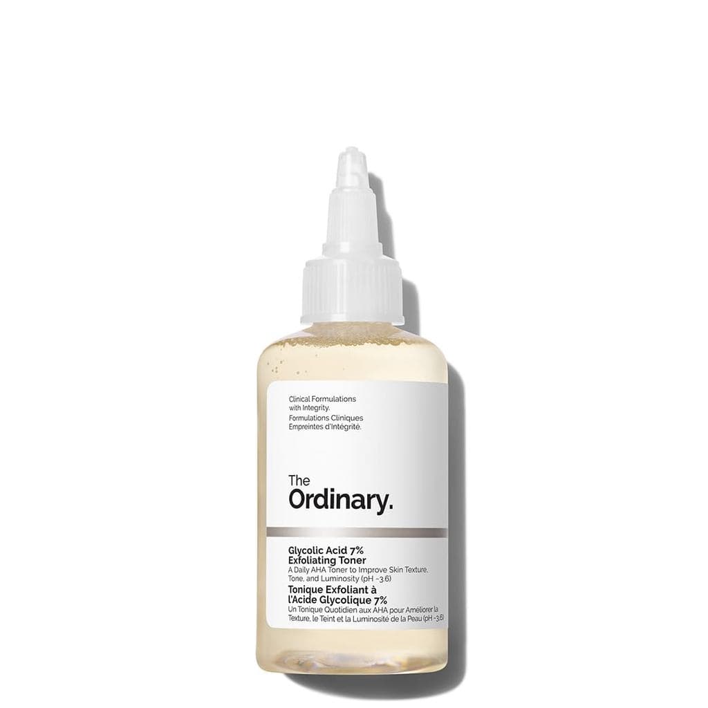 Tônico Esfoliante de Ácido Glicólico 7% da The Ordinary, Tônico Diário Iluminador e Suavizante para um Tom de Pele Mais