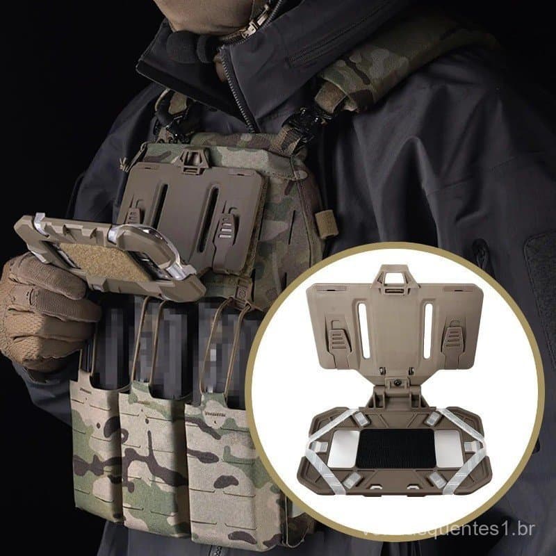 Suporte Tático Para Telefone MOLLE , Placa De Navegação Dobrável , Equipamento De Fixação Celular , Acessórios Colete De