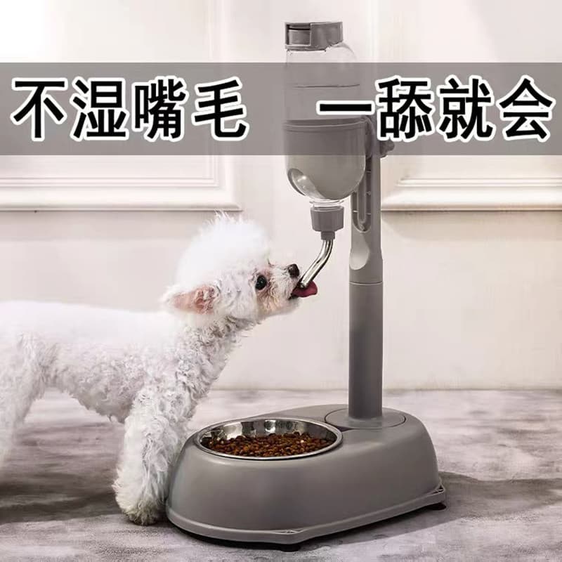 Bebedouro para cães, fonte potável com boca não molhada, suspensão automática, tigela de alimentação, garrafa de água pa