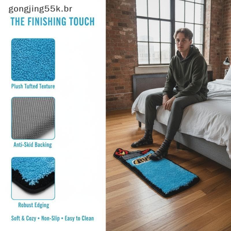 gon Estilo Macio Fofo Tapete De Pelúcia Antiderrapante Absorvente Longo Para Cozinha Sala De Estar Decoração br