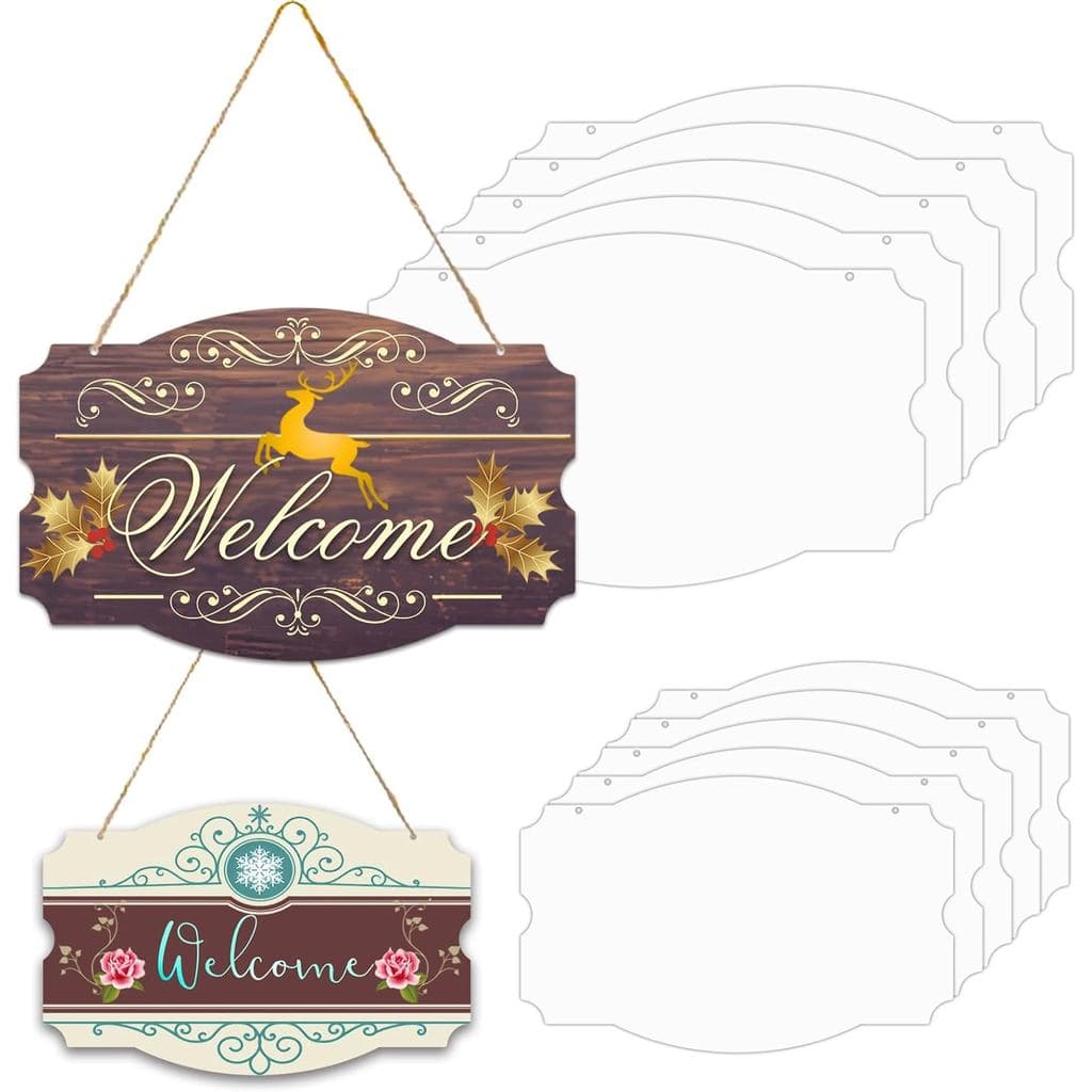 Pacote com 6 Placas Retangulares de Alumínio de 8 Polegadas para Sublimação, Dupla Face, para Pendurar na Porta, Ornamen