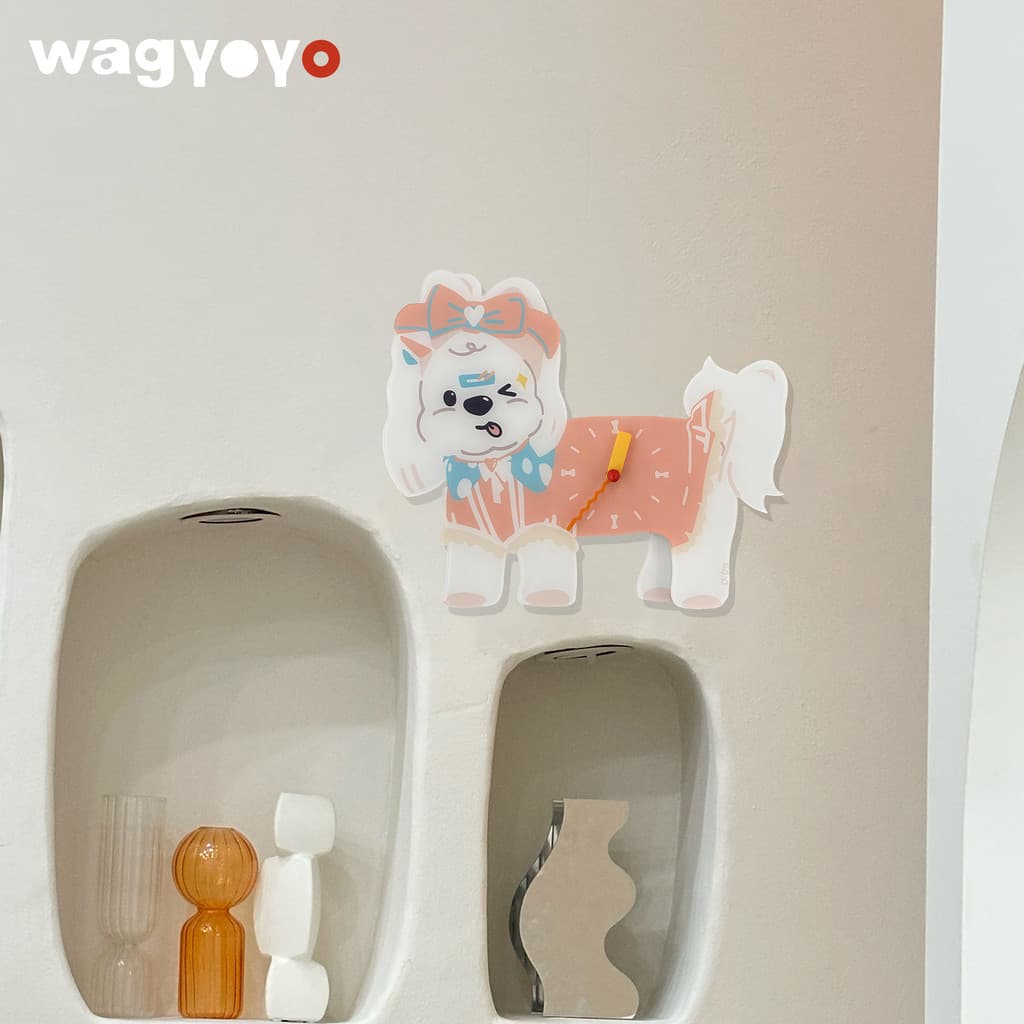 Original maltês relógio de parede criativo bonito ornamentos macios presente aniversário mudo Housewarming