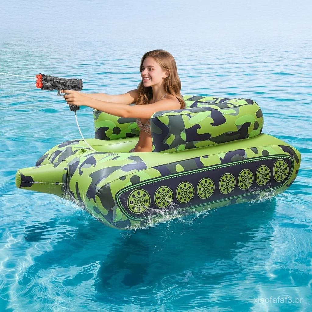 Pistola de Água Elétrica Automática com Flutuadores para Piscina, Divertidos Flutuadores Infláveis para Festa na Piscina