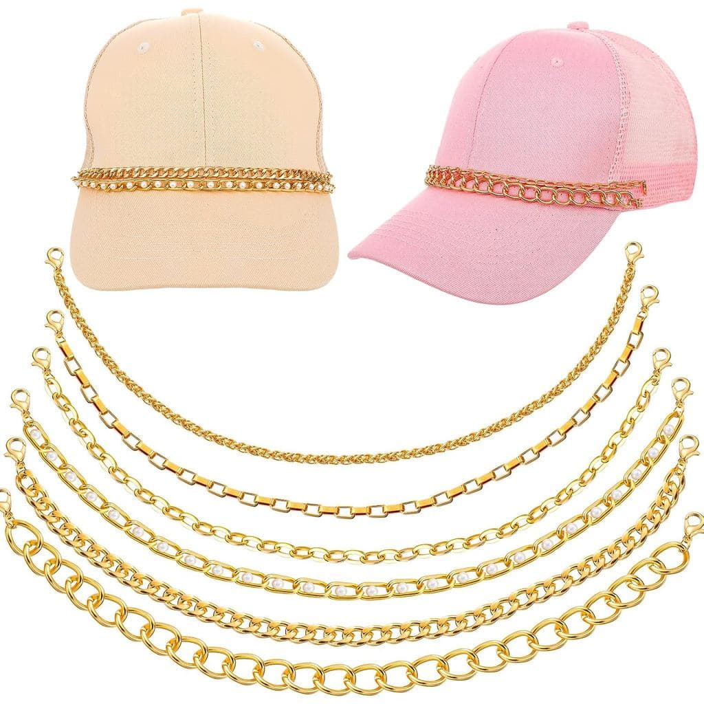 6 Peças de Correntes para Boné Trucker, Correntes Metálicas Removíveis, Correntes para Bonés Femininos, Acessórios DIY p
