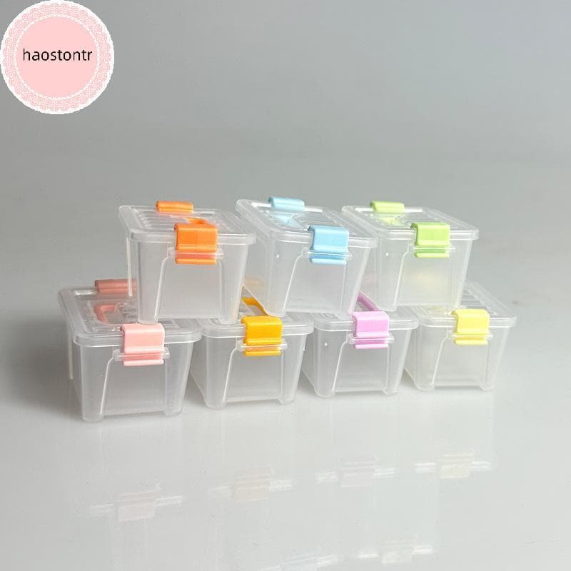Haostontr Mini Conjunto De Caixa De Armazenamento Para Casa De Bonecas , 5 Peças , Organizador Portátil De Plástico Tran