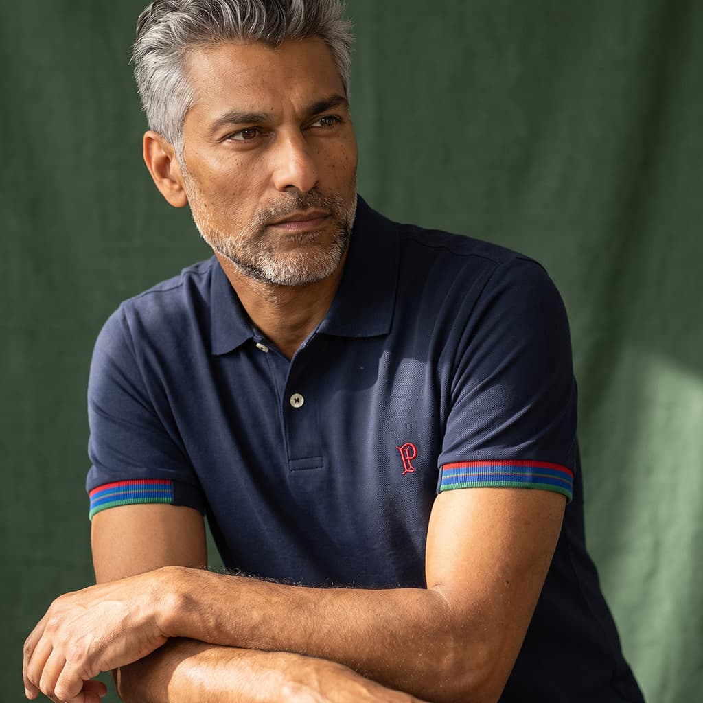 Camisa Polo Palmeiras Abel Retrô Palestra Itália Azul Marinho Masculina