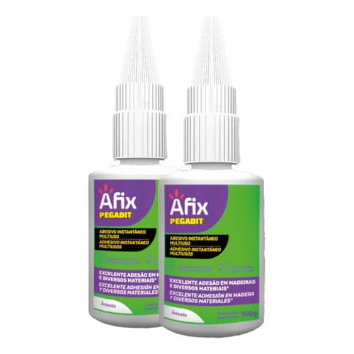 Kit 2un Cola Instantânea Multiuso Alta Resistência 100g Afix Incolor