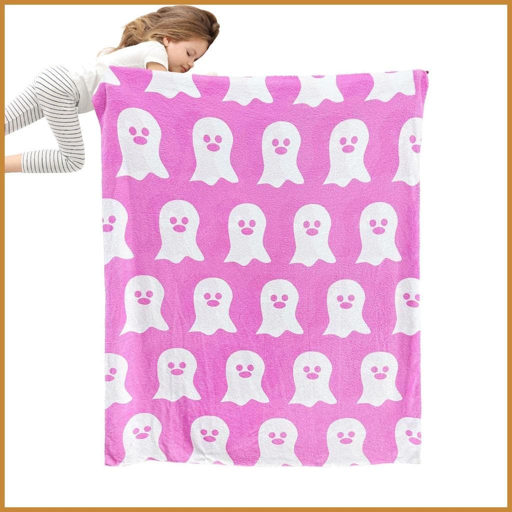 Cobertor Fantasma Flanela Macio Dupla Face Decoração De Casa 57x65 Polegadas Cobertores De Sofá De Halloween Para Mulher