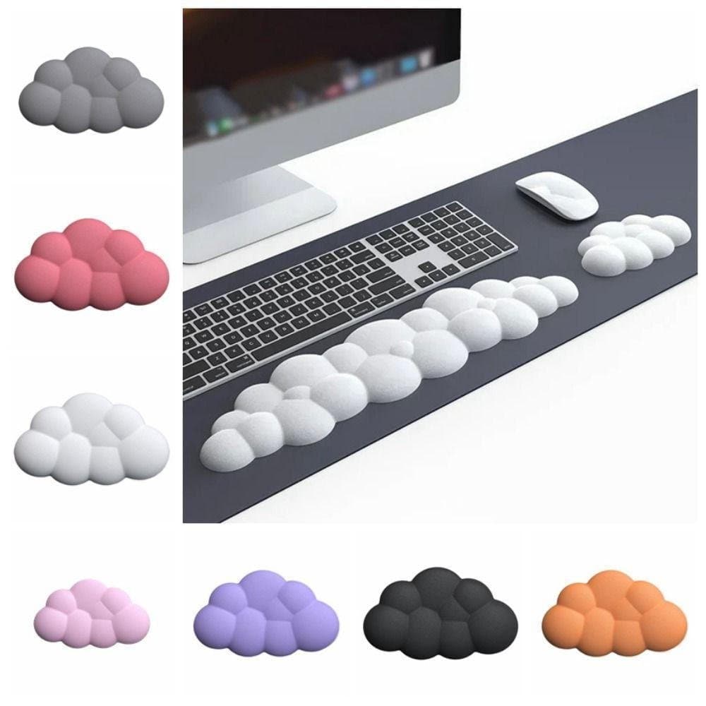 Descanso de pulso para teclado, mouse pad de espuma de memória em formato de nuvem, almofada
