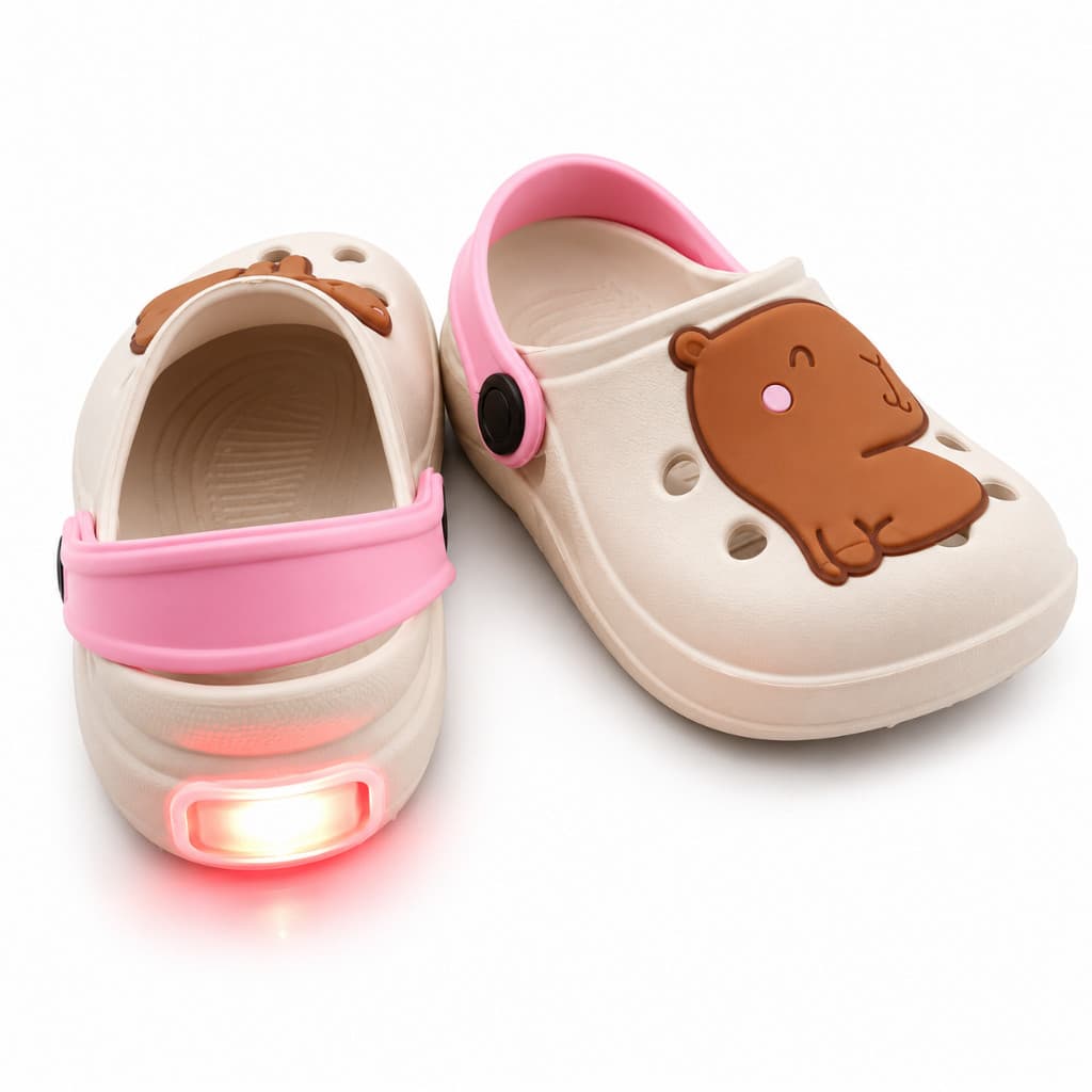 Sandália Babuche Infantil Menina capivara com led
