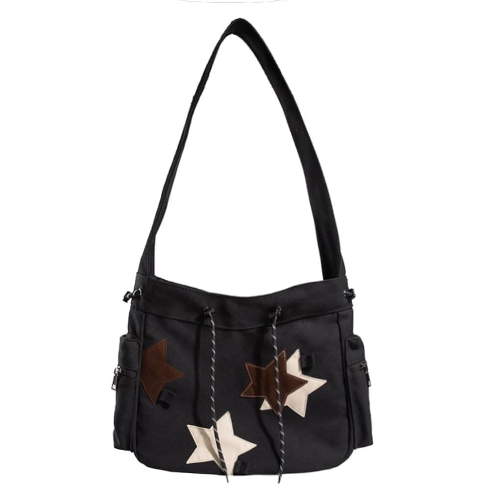 Bolsa Mensageira KlaOYer, Bolsa de Ombro de Lona, Bolsa Transversal Estilo Estrela, Bolsa Tote Y2K, Bolsa Hobo Kawaii Es