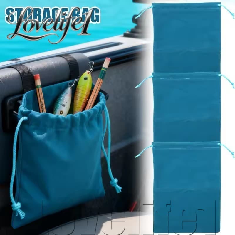 [Entrega Rápida] Bolsa De Armazenamento De Equipamento De Pesca M/L Com Cordão-Bolsas De Material Flocado Macio-Ferramen