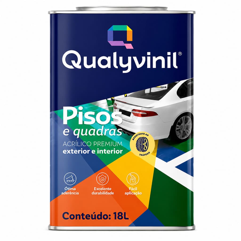 Tinta Pisos e Quadra Acrilica Premium Lata 18L Qualyvinil