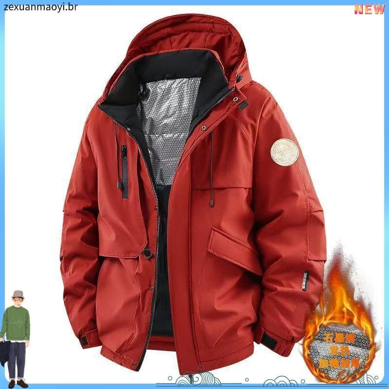 Pronto estoque Jaqueta quente para caminhada ao ar livre com capuz grafeno à prova d'água roupas de algodão para casal