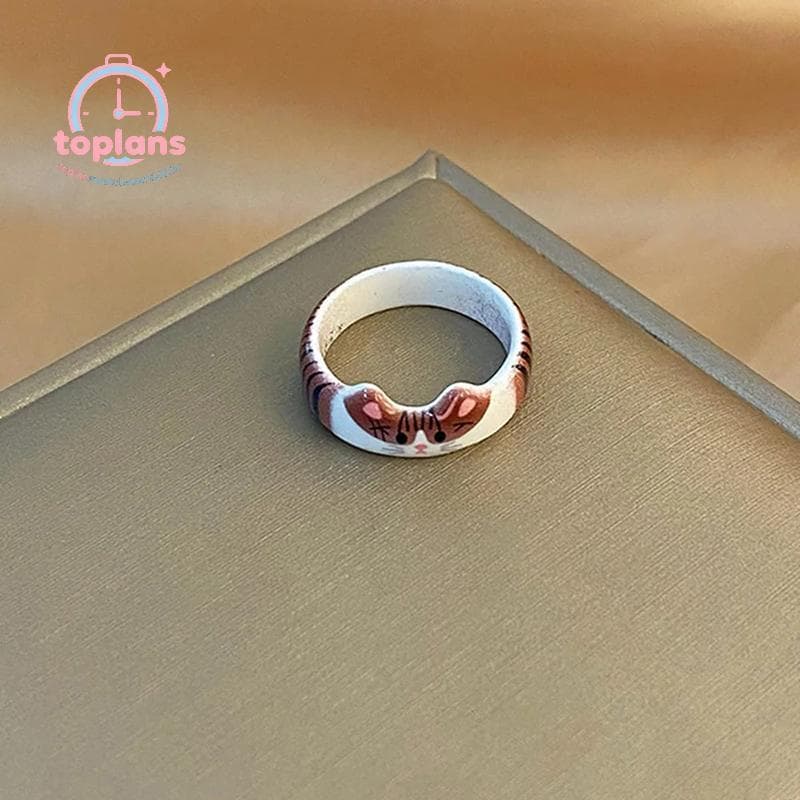 TOPLA Moda Criativa Bonito Gato Gota Esmalte Anel Feminino Dia Dos Namorados Presente De Ano Novo