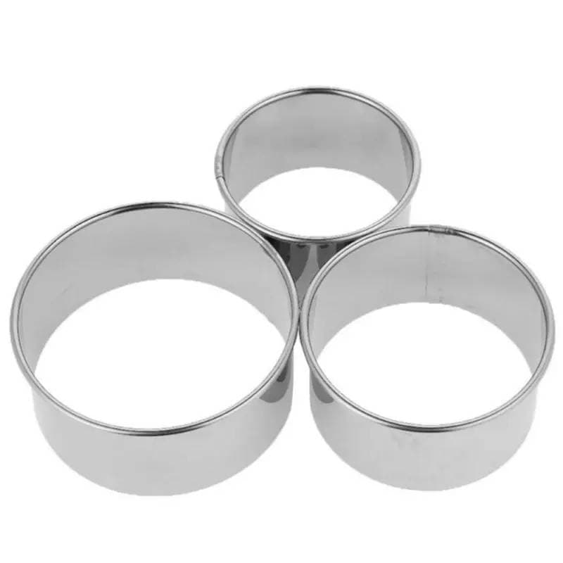 exten 3 Tamanhos De Aço Inoxidável Redondo Bolinhos Envoltórios Moldes Cortador Fabricante Ferramentas Biscoito .