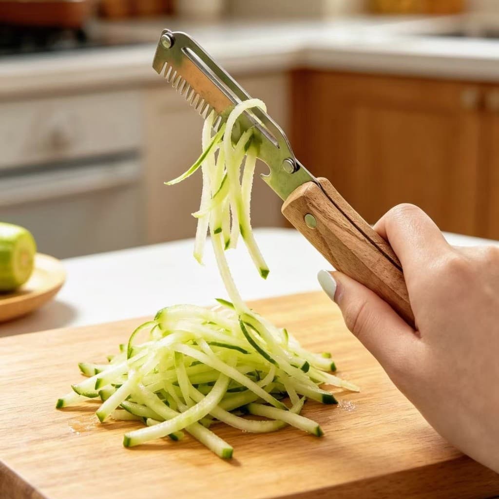 Cortador de cebola em aço inoxidável, cortador de vegetais multifuncional para uso doméstico, cortador de lula, faca de