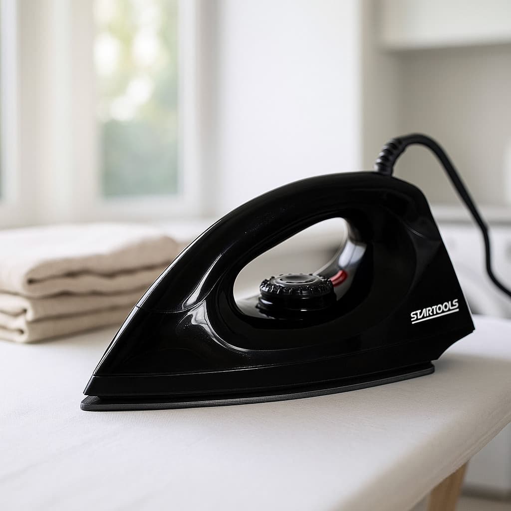 Ferro de Passar a Seco Soft Antiaderente 1000W Leve Base Cerâmica Passa Fácil Preto 110v 220v