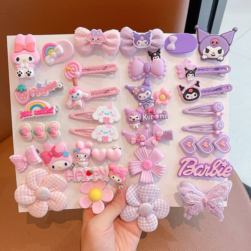 2026 Novo estilo Kuromi Acessórios para cabelo Grampos de cabelo infantis Meninas Anéis de cabelo Faixas de borracha Tia
